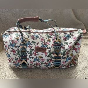 Vintage Unionbay Butterfly Canvas Duffle Bag – Y2K Boho Weekender Travel Bag